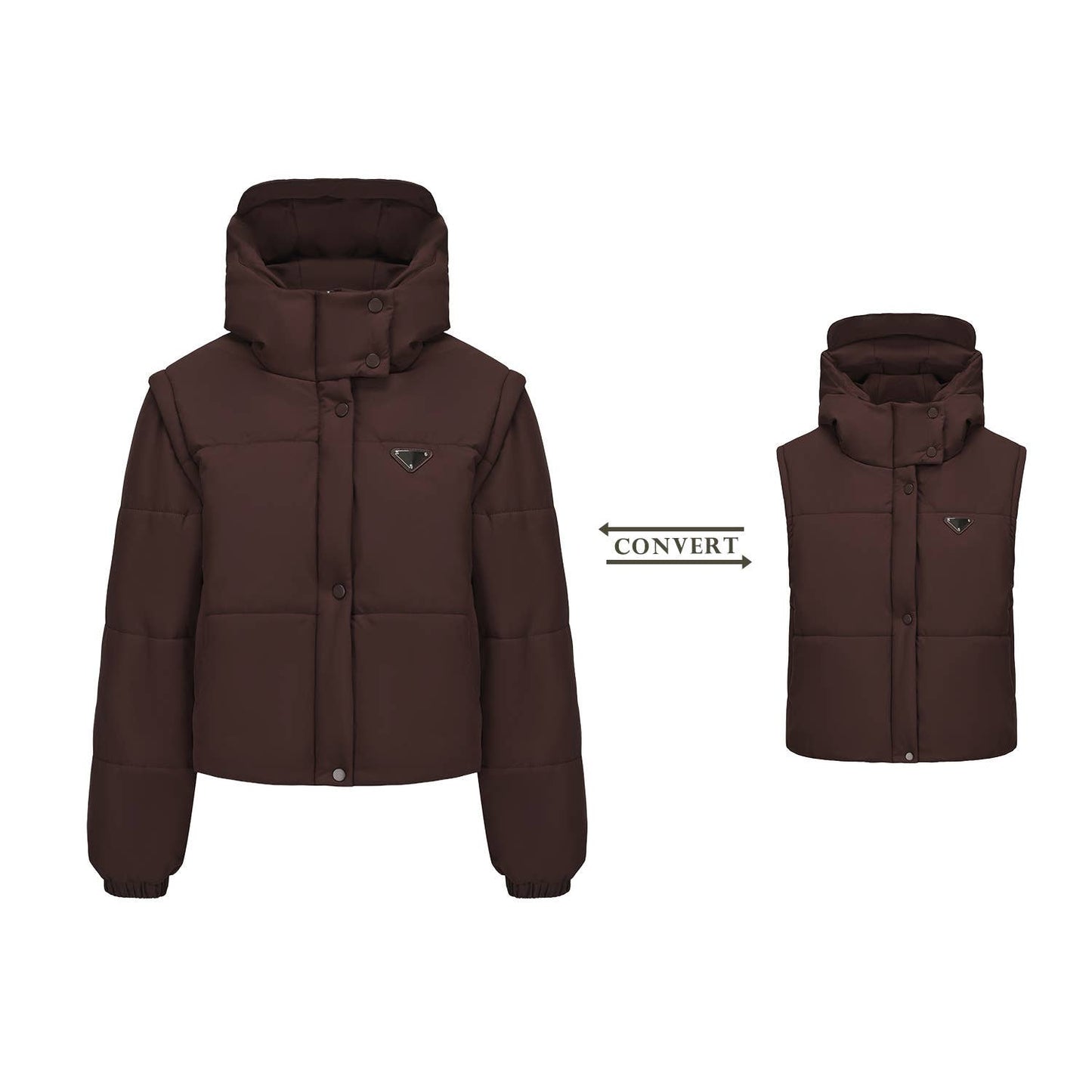 Short and thick breaded cotton-padded jacket