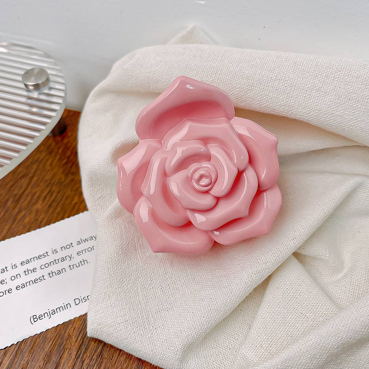 Vintage semi-transparent rose clipper hair clips