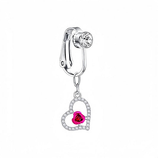 Crystal Moon Heart Butterfly Fake Navel Ring