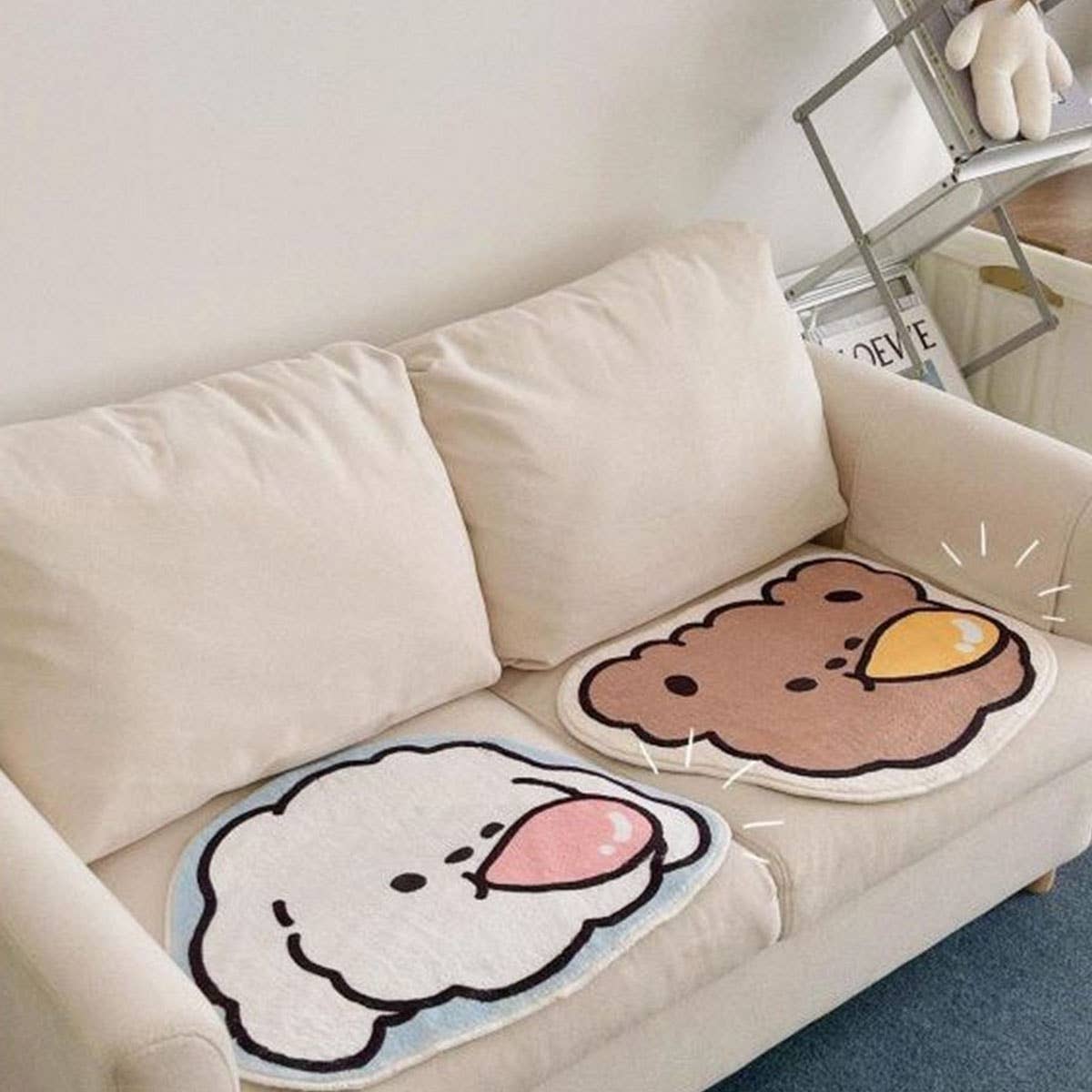 Cute Irregular Seat Cushion, Cartoon Office Pad