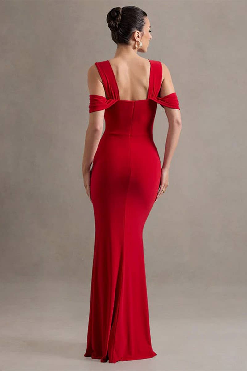 CWDMD5041_SLEEVELESS SPLIT  SLIM FIT EVENING GOWN DRESS