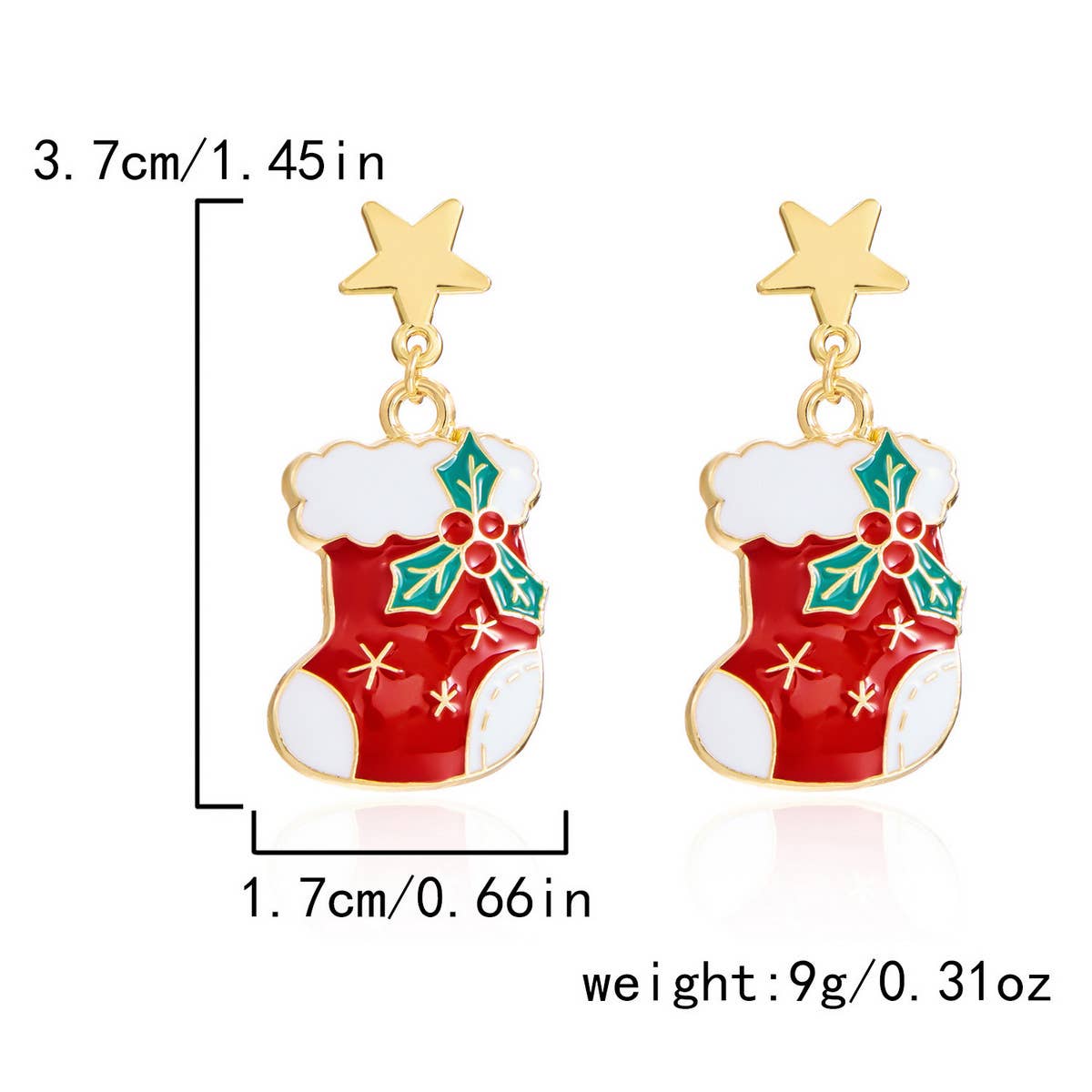 NEW CHRISTMAS BELL ASYMMETRICAL EARRINGS