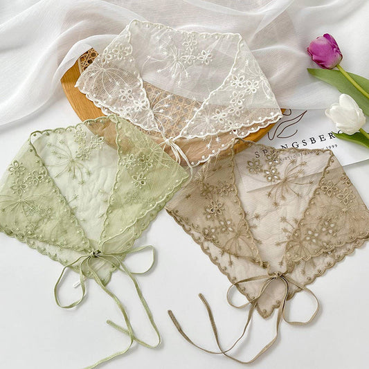 SIMPLE SOLID COLOR HOLLOW LACE SCARF_CWASC0747