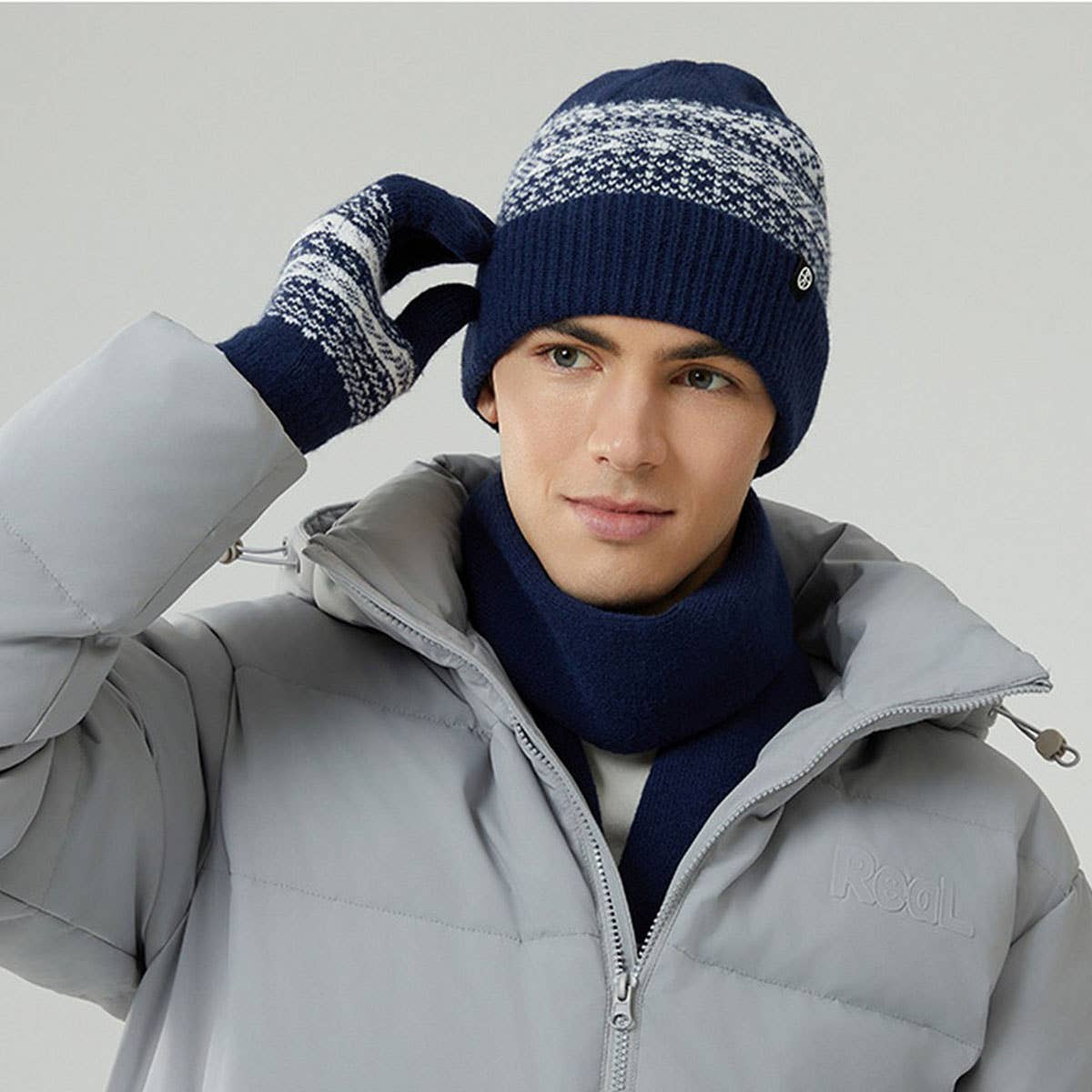 WINTER WARM KNITTED WINDPROOF THREE-PIECE SUIT
