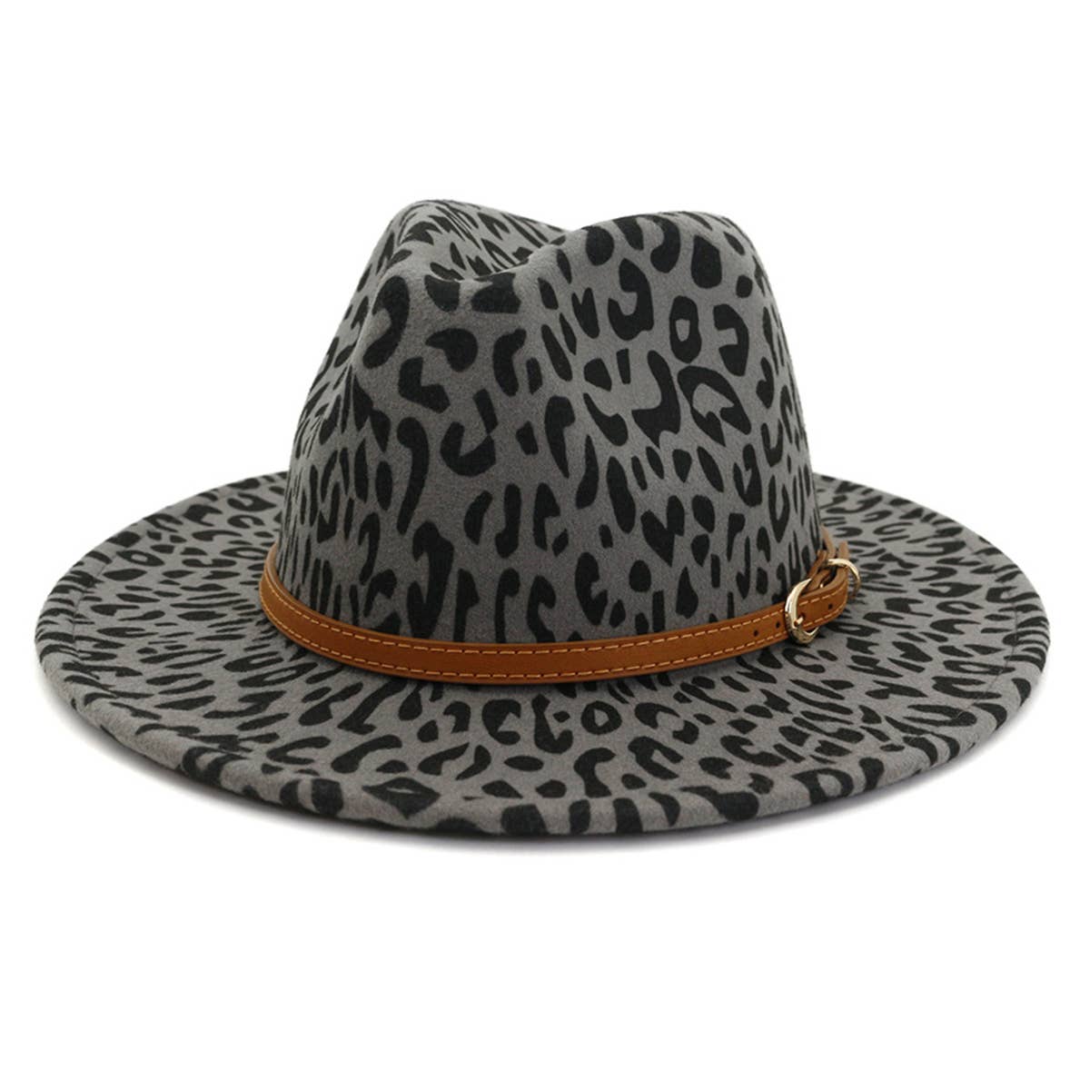 WOMEN WARM AND SIMPLE LEOPARD PANAMA HAT_CWAH0704