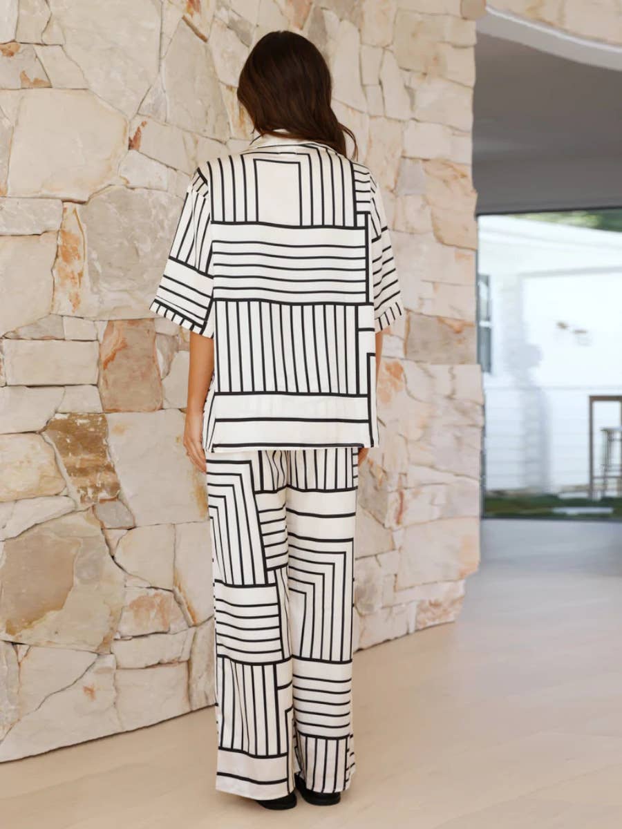 Plaid color matching two-piece set