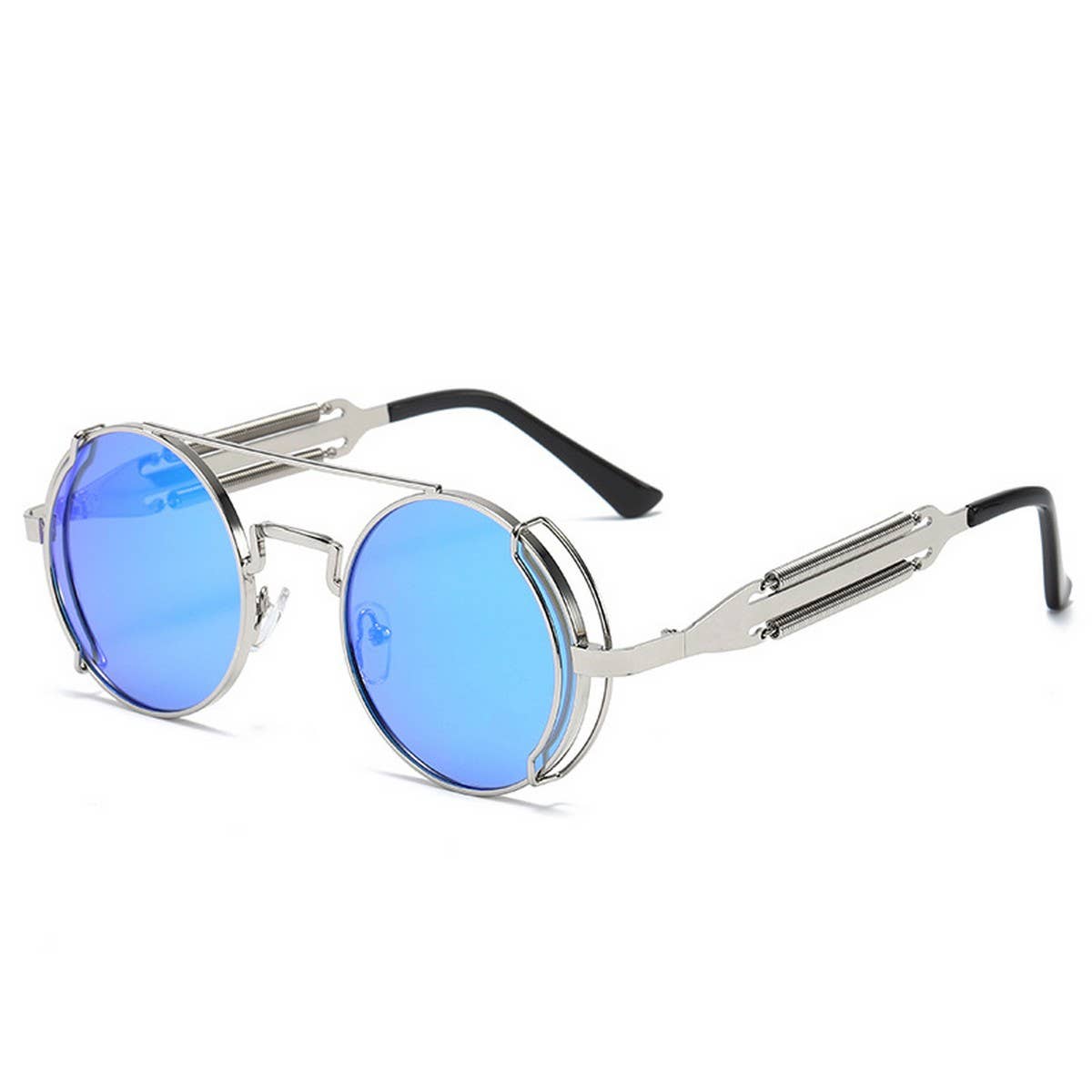 METAL ROUND FRAME STEAMPUNK METAL SUNGLASSES