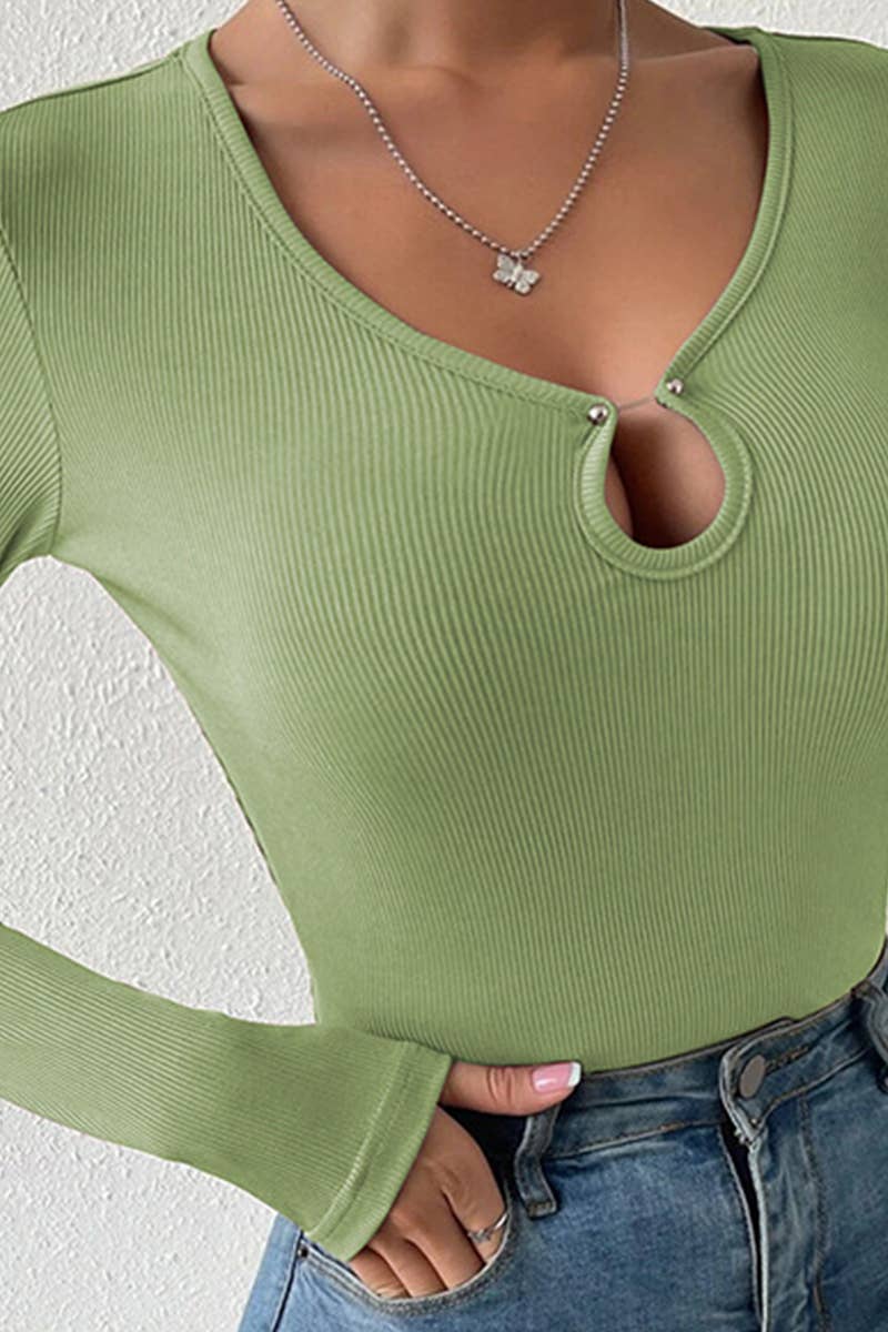 WOMEN FASHIONABLE SOLID BLOUSE_CWTBLL0486