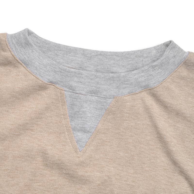 Round-neck color-blocking casual sweatshirt