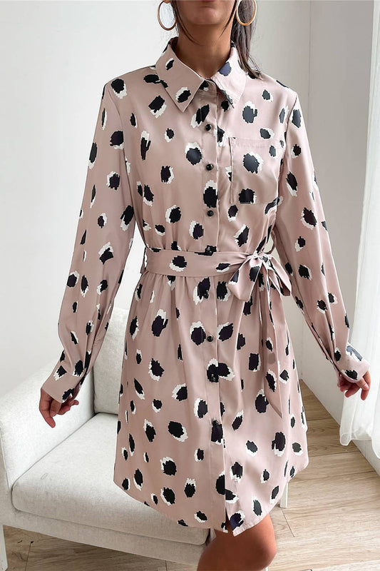 STYLISH BREASTED LONG-SLEEVED POCKET DRESS