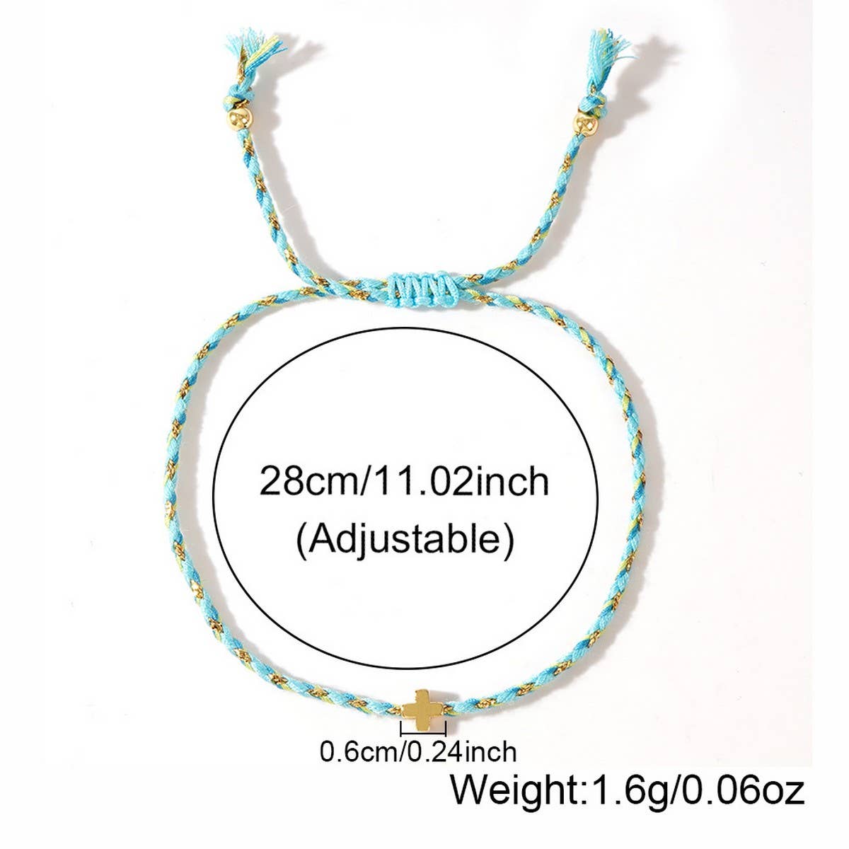 DIY HANDMADE FOUR-COLOR COTTON CROSS BRACELET