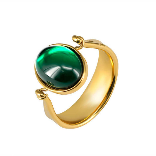 NEW FASHION RING WITH GREEN GEMSTONE