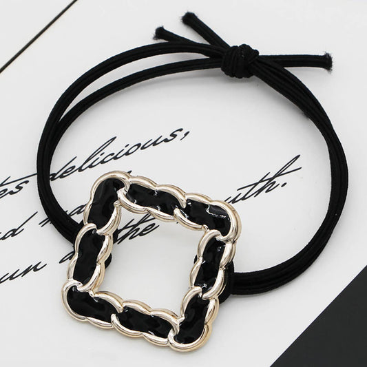 SIMPLE BEADED HAIR TIED WITH RUBBER BANDS HAIR TIE_CWAHA0510