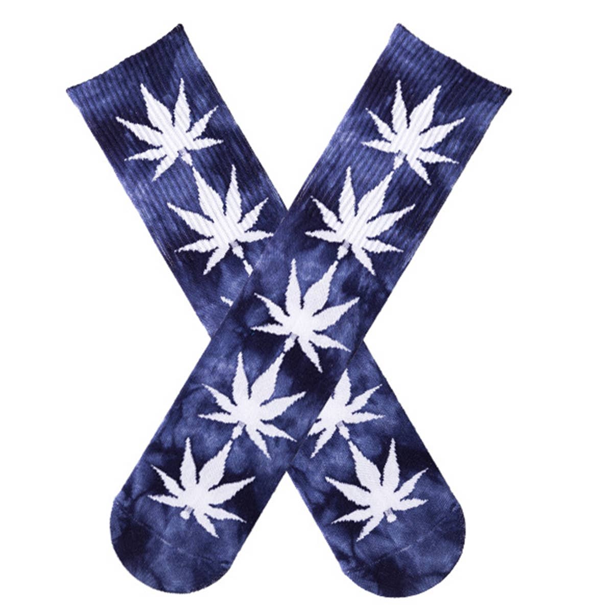 TIE-DYED MAPLE LEAF PATTERN SOCKS
