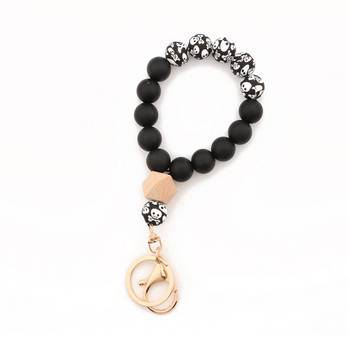 Silicone & Wood Bead Bracelet Gift for Women