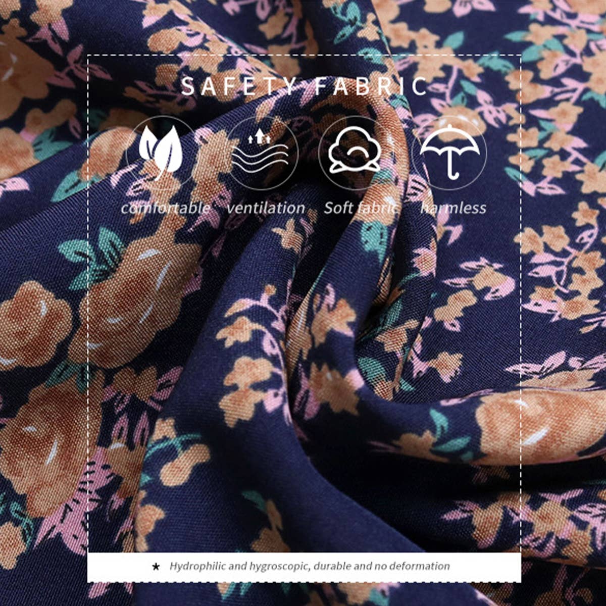 Ruffled long-sleeved printed V-neck dress