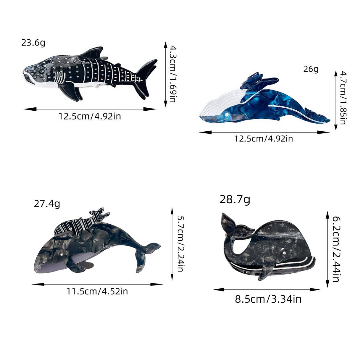 CARTOON WHALE PERSONALITY AESTHETIC HAIRPIN_CWAHA1490