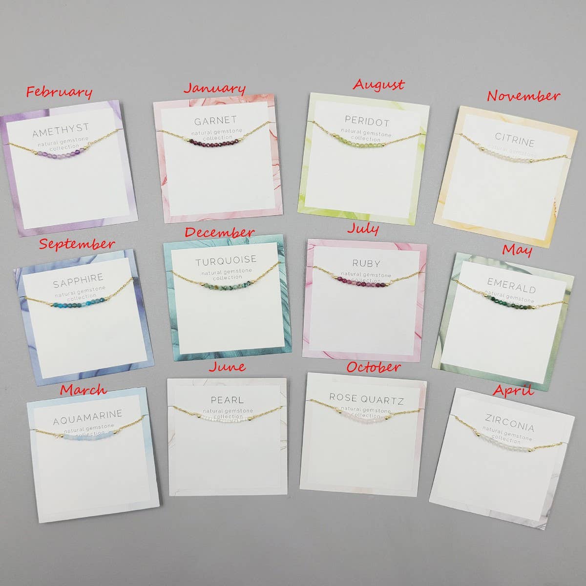 DECEMBER NECKLACE NATURAL STONE LOCK BONE CHAIN