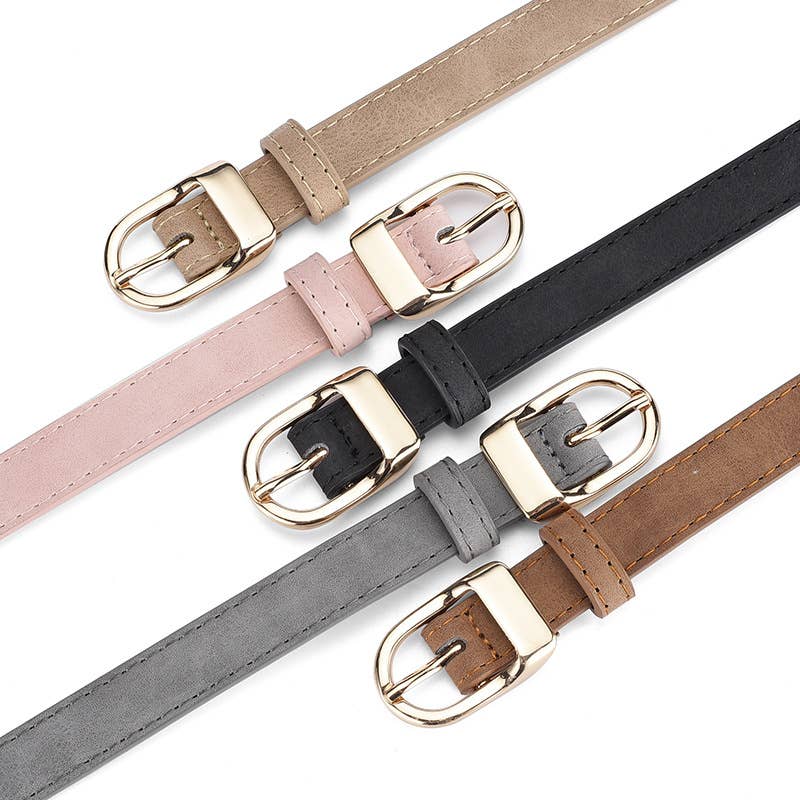 Fashionable D-shaped alloy pin buckle belt