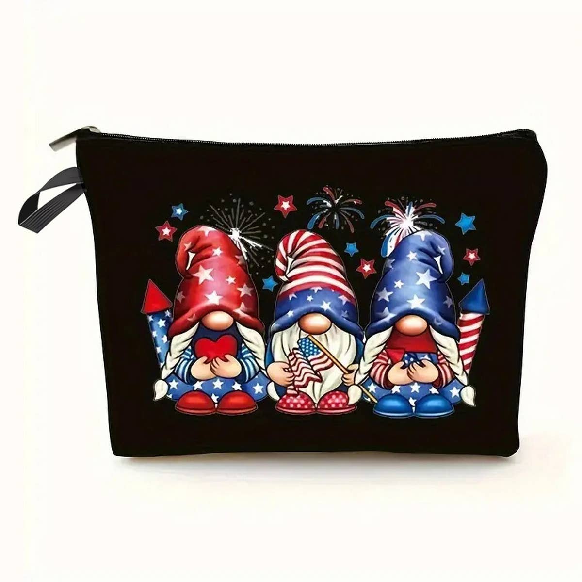 BLACK DOUBLE-SIDED PRINTED COSMETIC BAG_CWAB2262