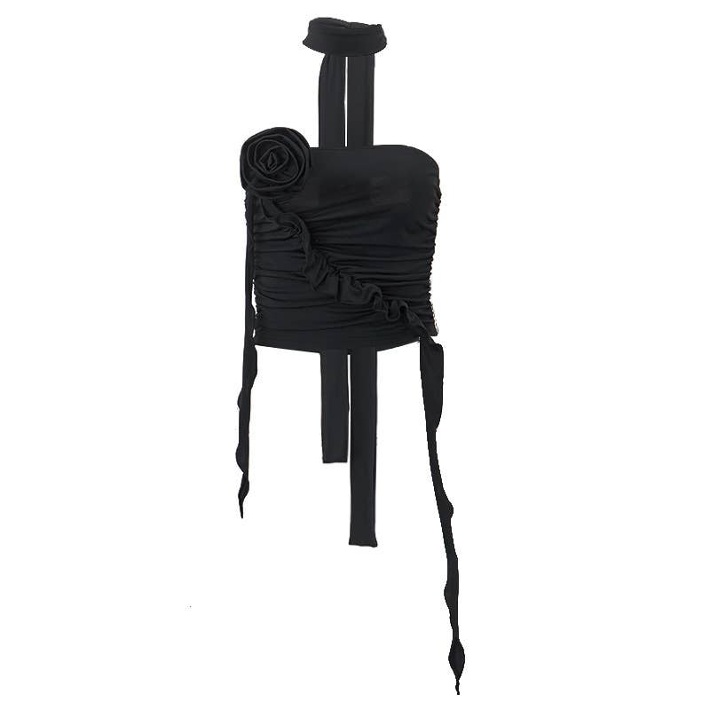 Sexy floral 3D design fitted tank top