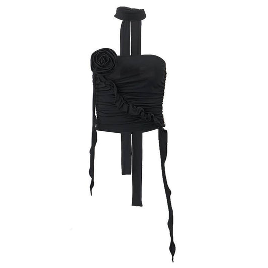 Sexy floral 3D design fitted tank top