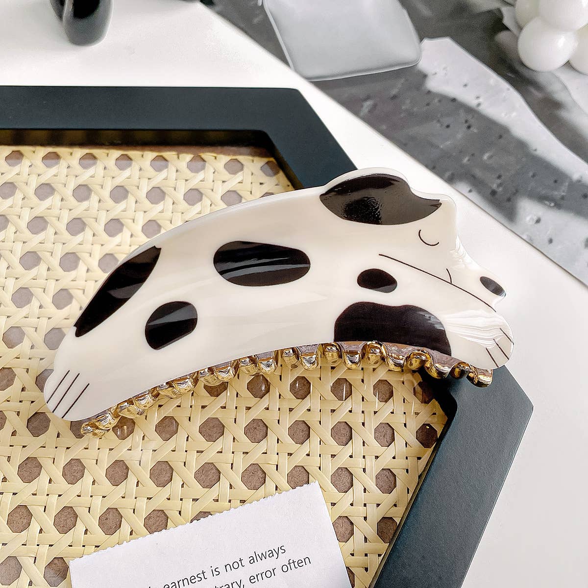 Versatile and cute little dog spotted hair clip