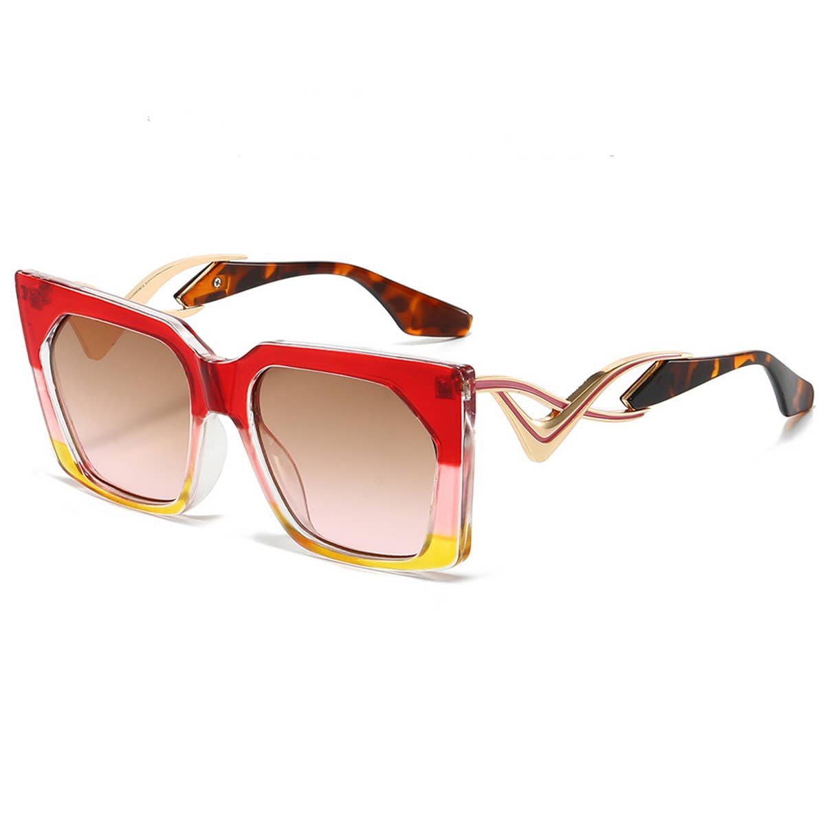 CAT-EYE CURVED TEMPLE FASHION SUNGLASSES_CWASG0536