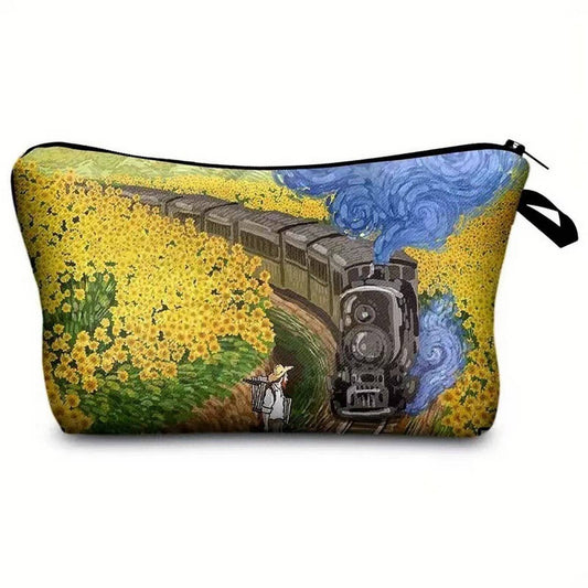 WOMEN OIL PAINTING PRINTED COSMETIC BAG_CWAB2268