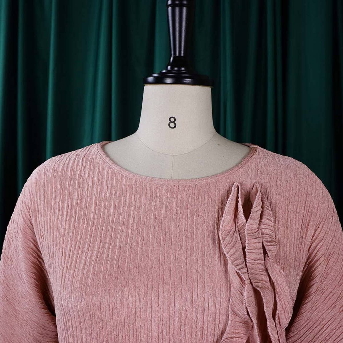 SOLID COLOR LOOSE CASUAL ROUND NECK DRESS_CWDSD6164