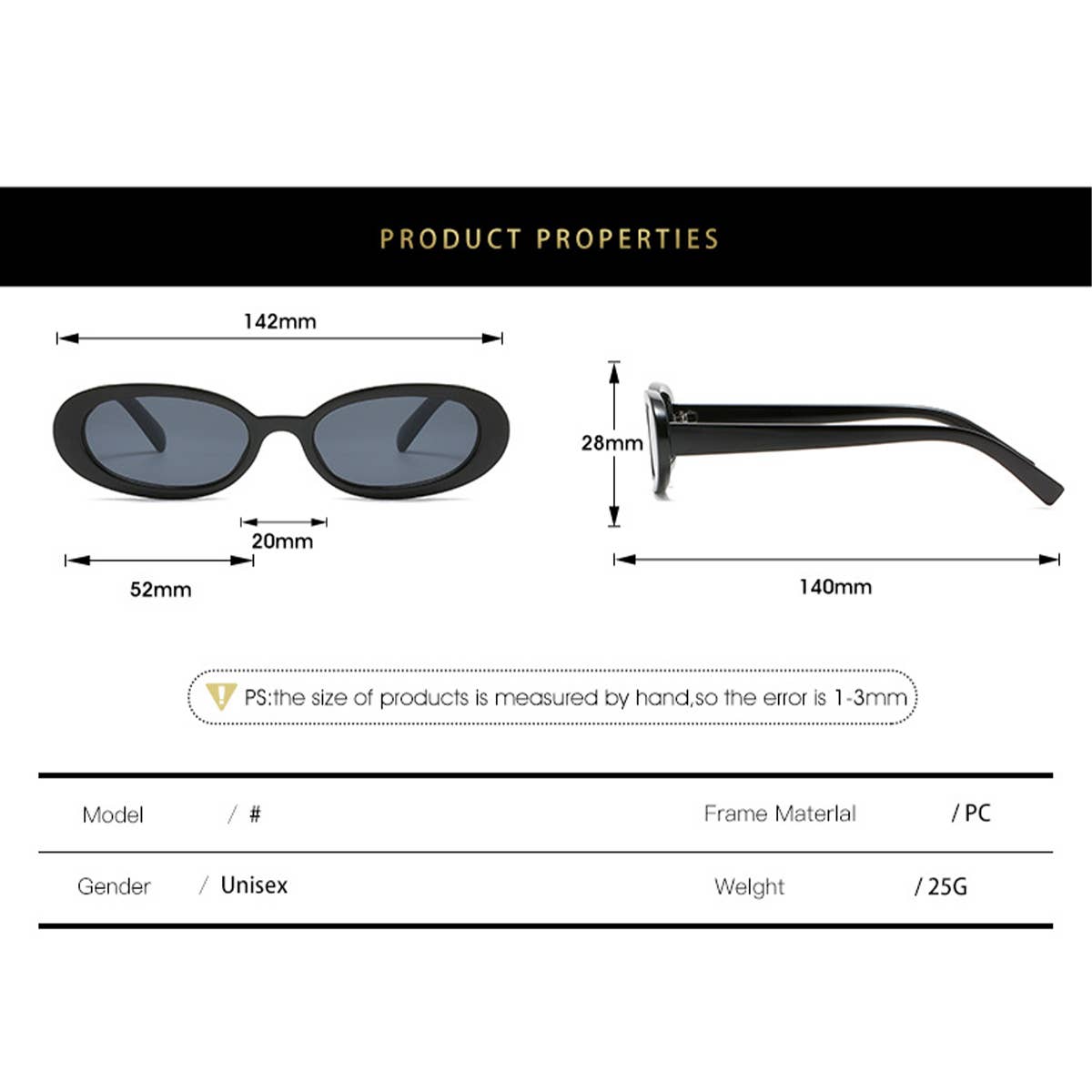 OVAL HIP-HOP RETRO SMALL-FRAME SUNGLASSES WOMEN_CWASG0249