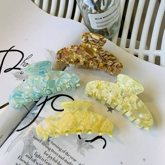 Colorful Floral Acetate Hair Claw, Large Chic Clip