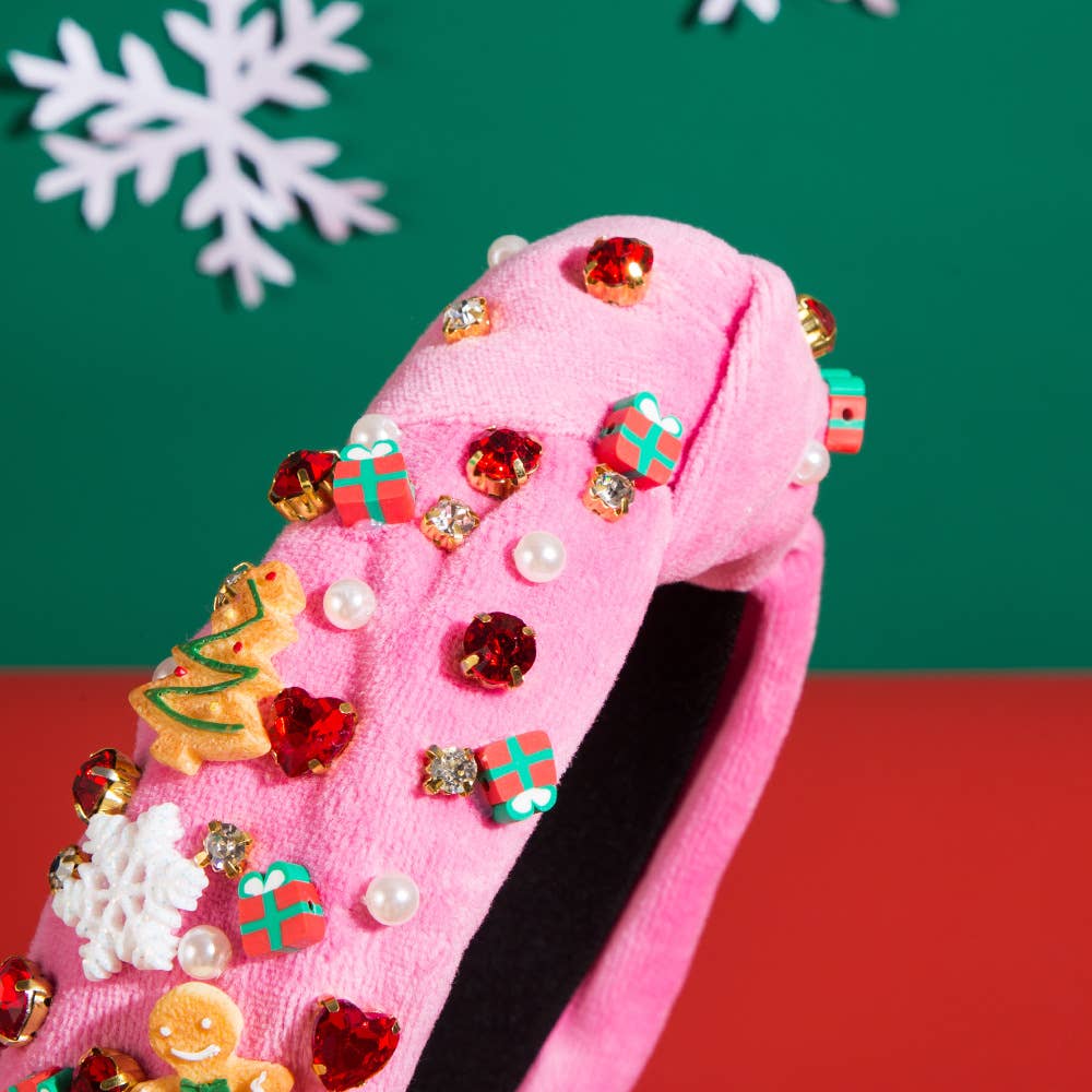 CHRISTMAS HAIR CORDUROY WITH DIAMOND SNOWFLAKES