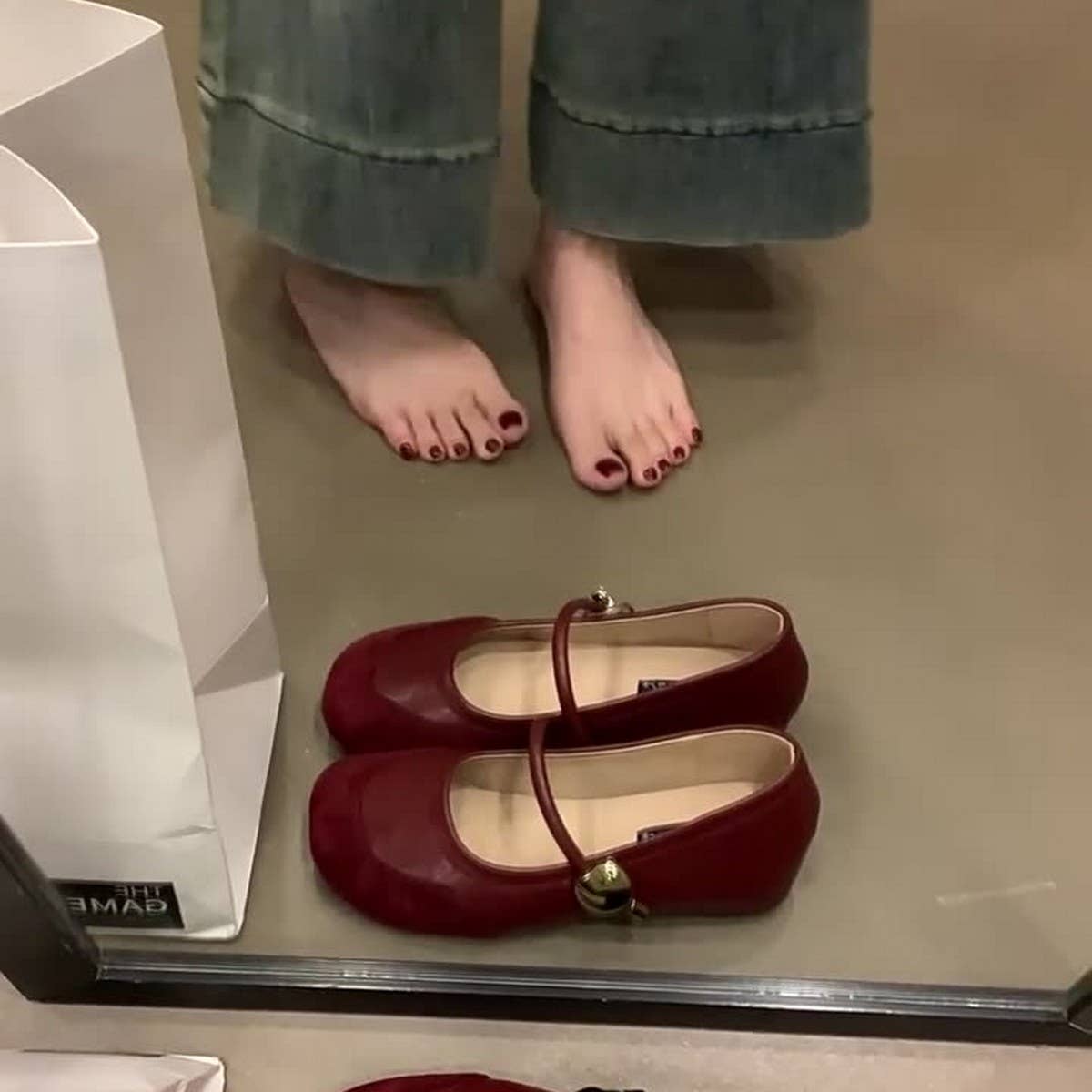 Vintage Leather Mary Janes with Hidden Wedge