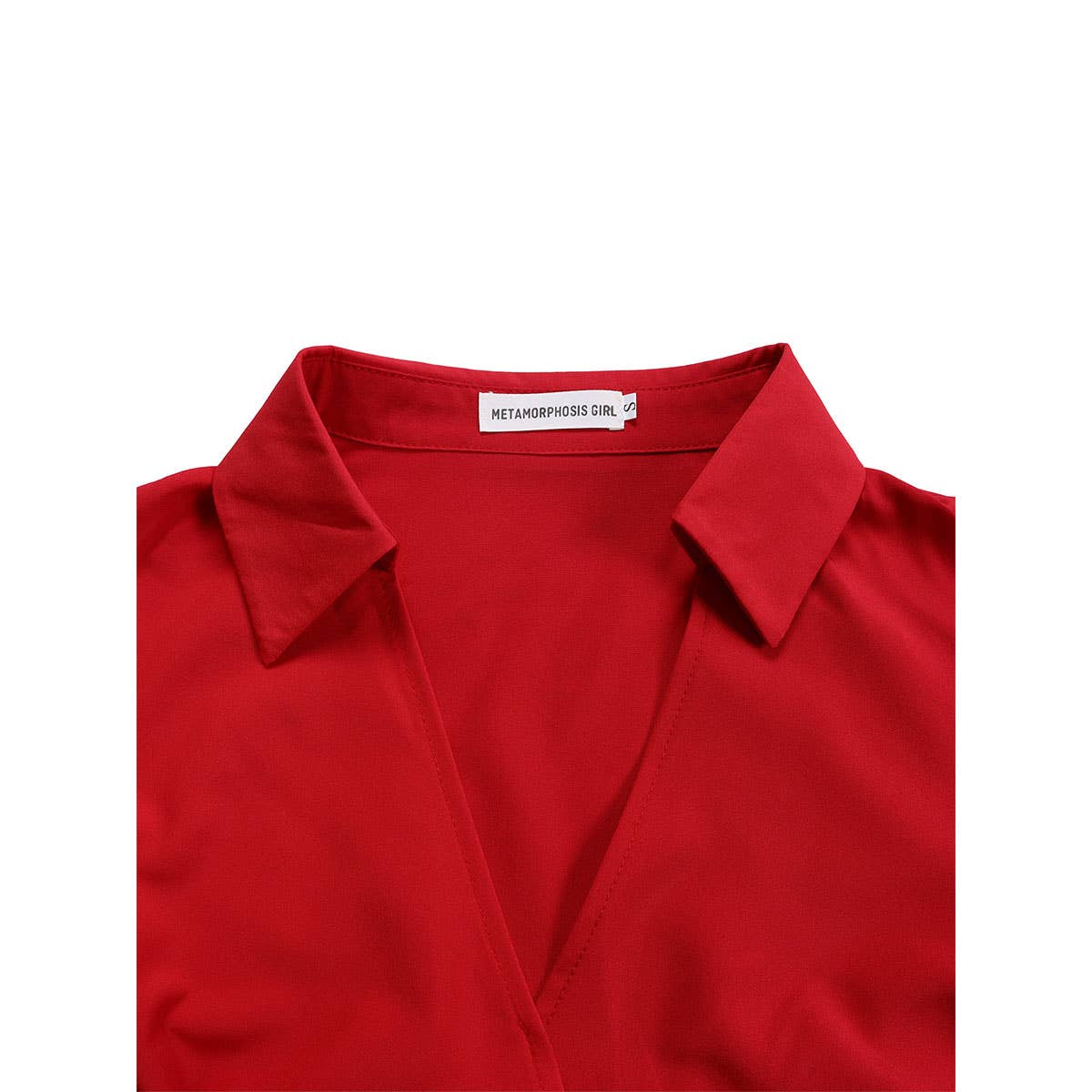 FASHION V-NECK SOLID COLOR PLUS SIZE DRESS_CWDMD3647