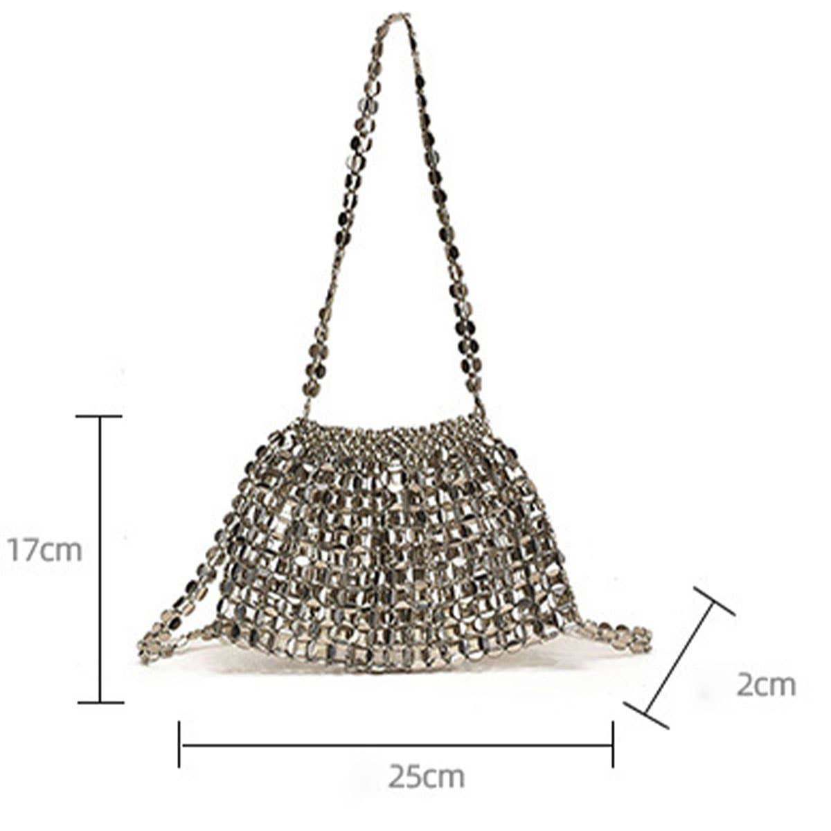 Fashionable hollowed-out glossy crossbody bag