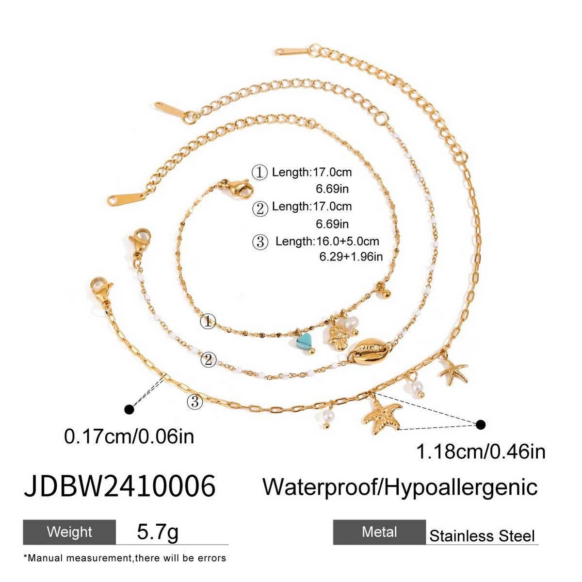 18K Gold Pearl & Enamel Conch Necklace & Bracelet_CWAJE4855