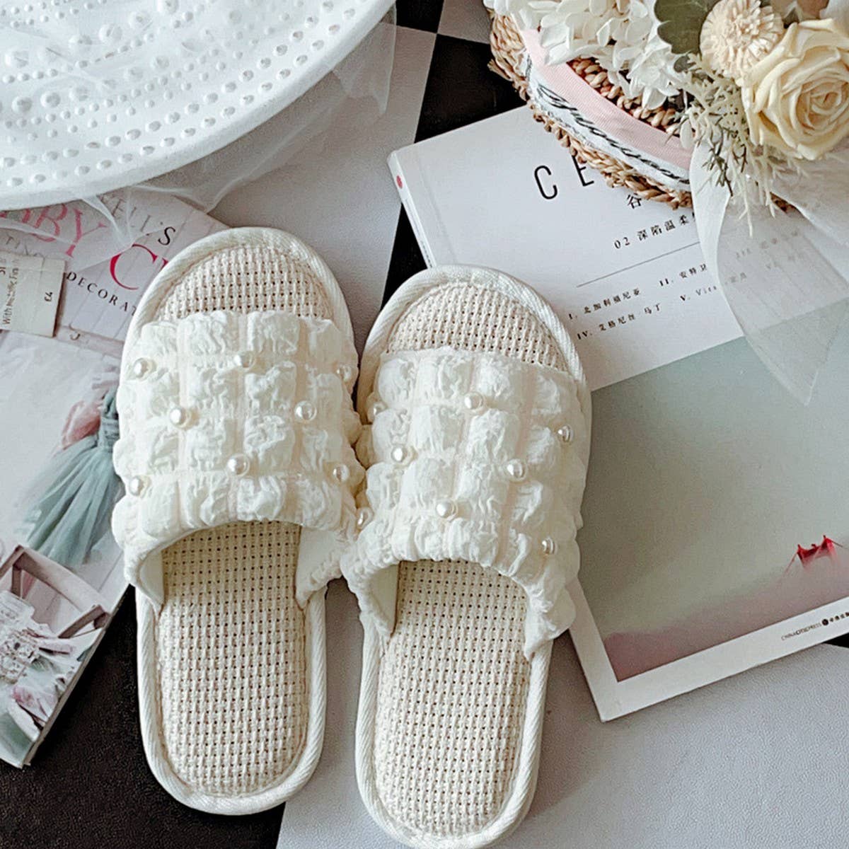 NEW INDOOR BREATHABLE LINEN SOFT-SOLED SLIPPERS