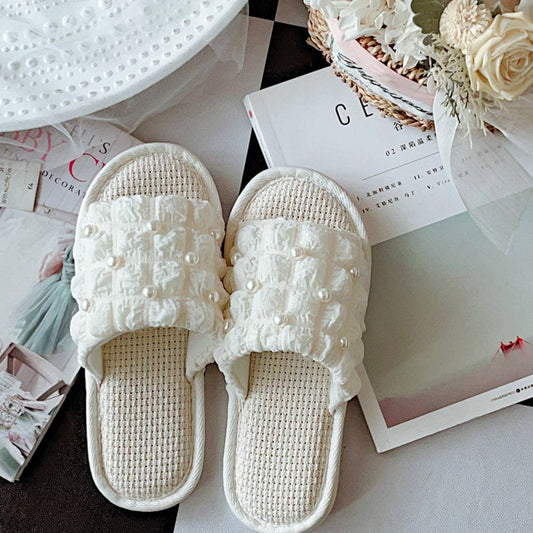 NEW INDOOR BREATHABLE LINEN SOFT-SOLED SLIPPERS