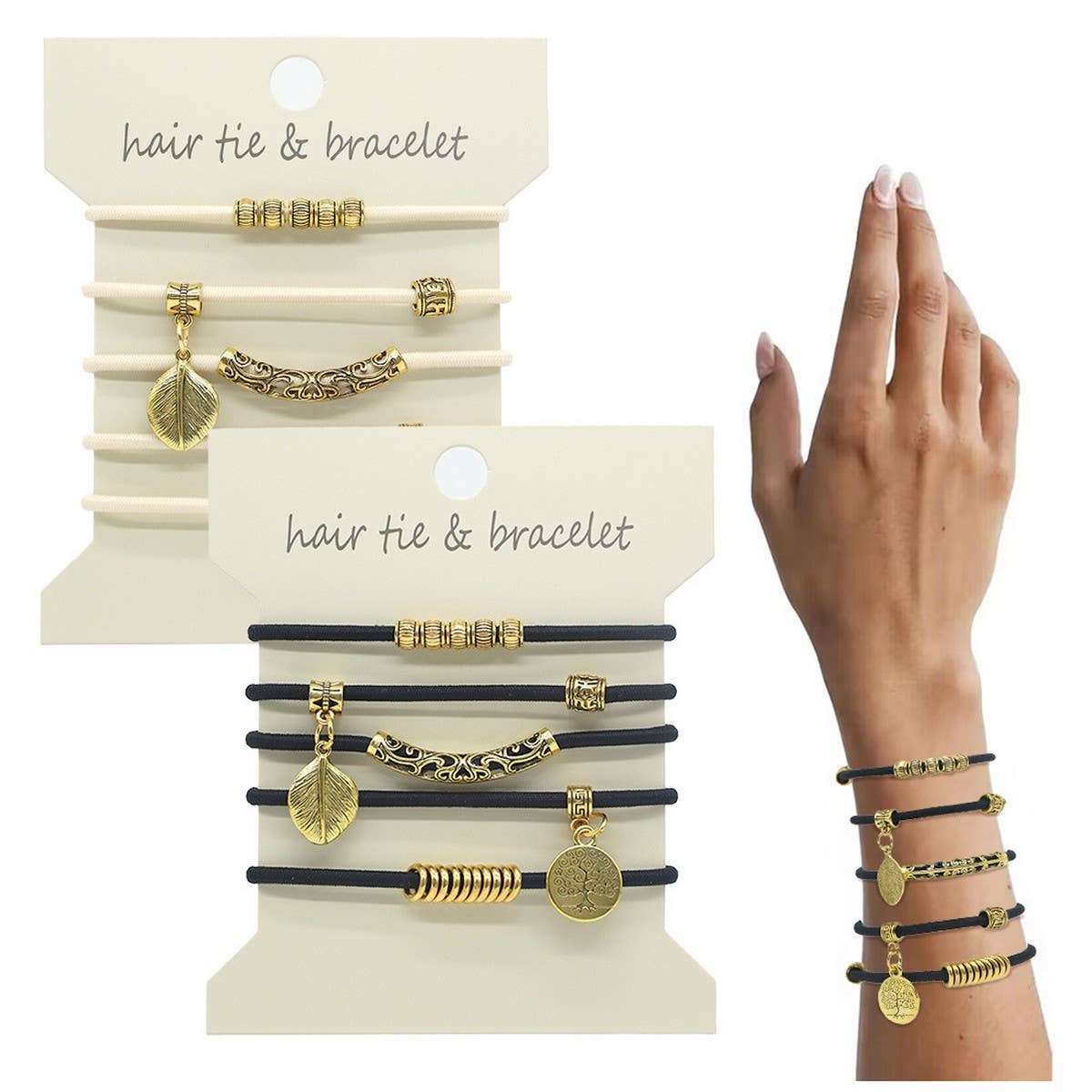 TREE OF LIFE SILVER BRACELET HAIR SCRUNCHIES