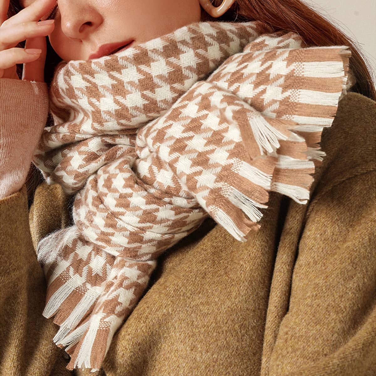 WOMEN FASHION SWEET THOUSAND BIRDS PLAID SCARF