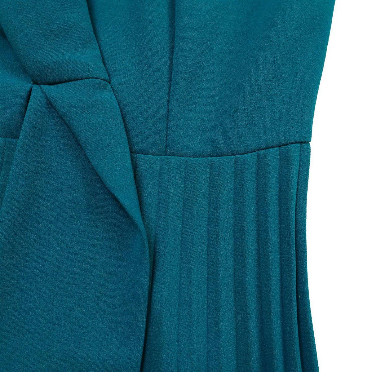 FASHION SUIT COLLAR PLEATED WAIST PLUS SIZE DRESS_CWDMD3653