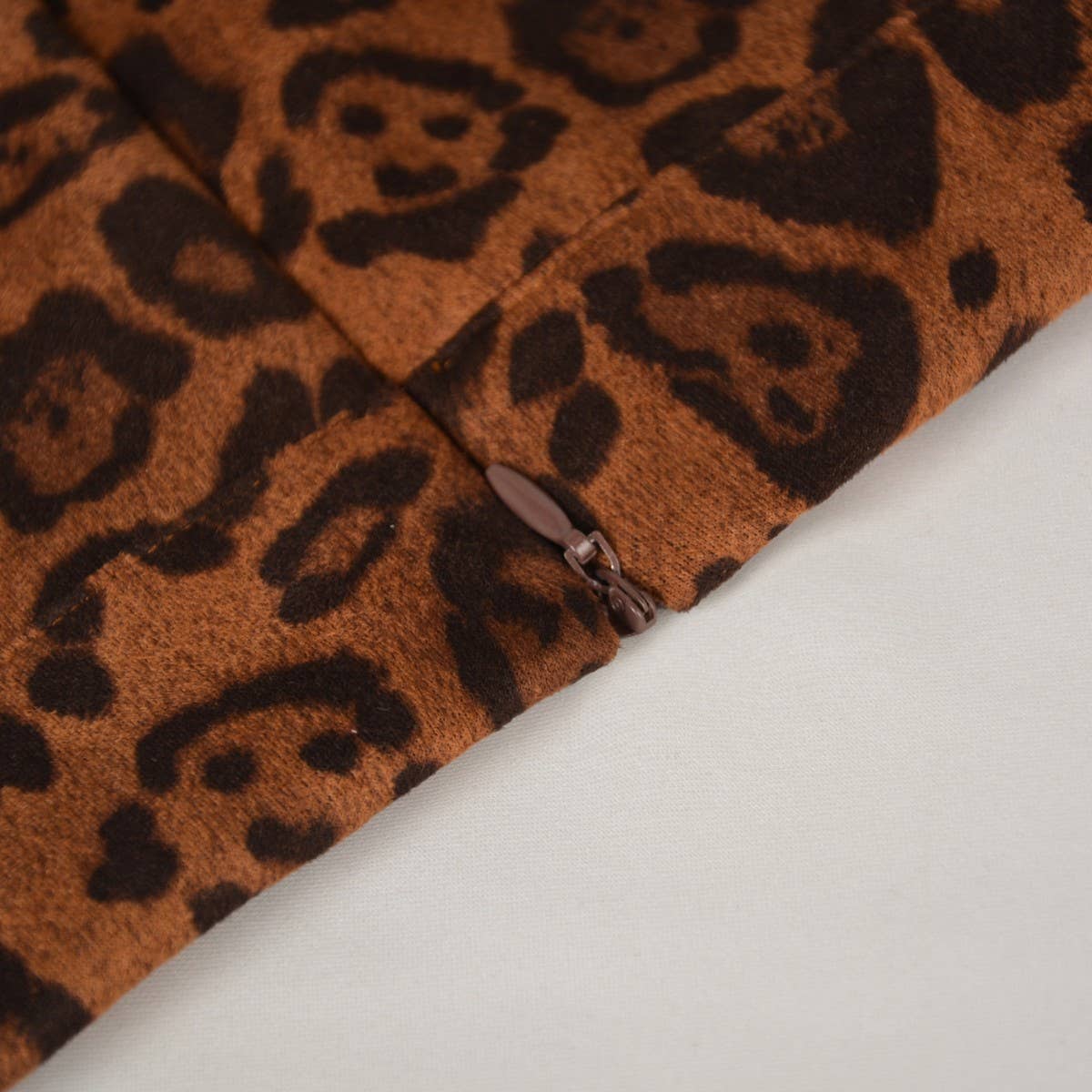 LEOPARD SUEDE SKIRT SEXY PRINTED MIDI SKIRT