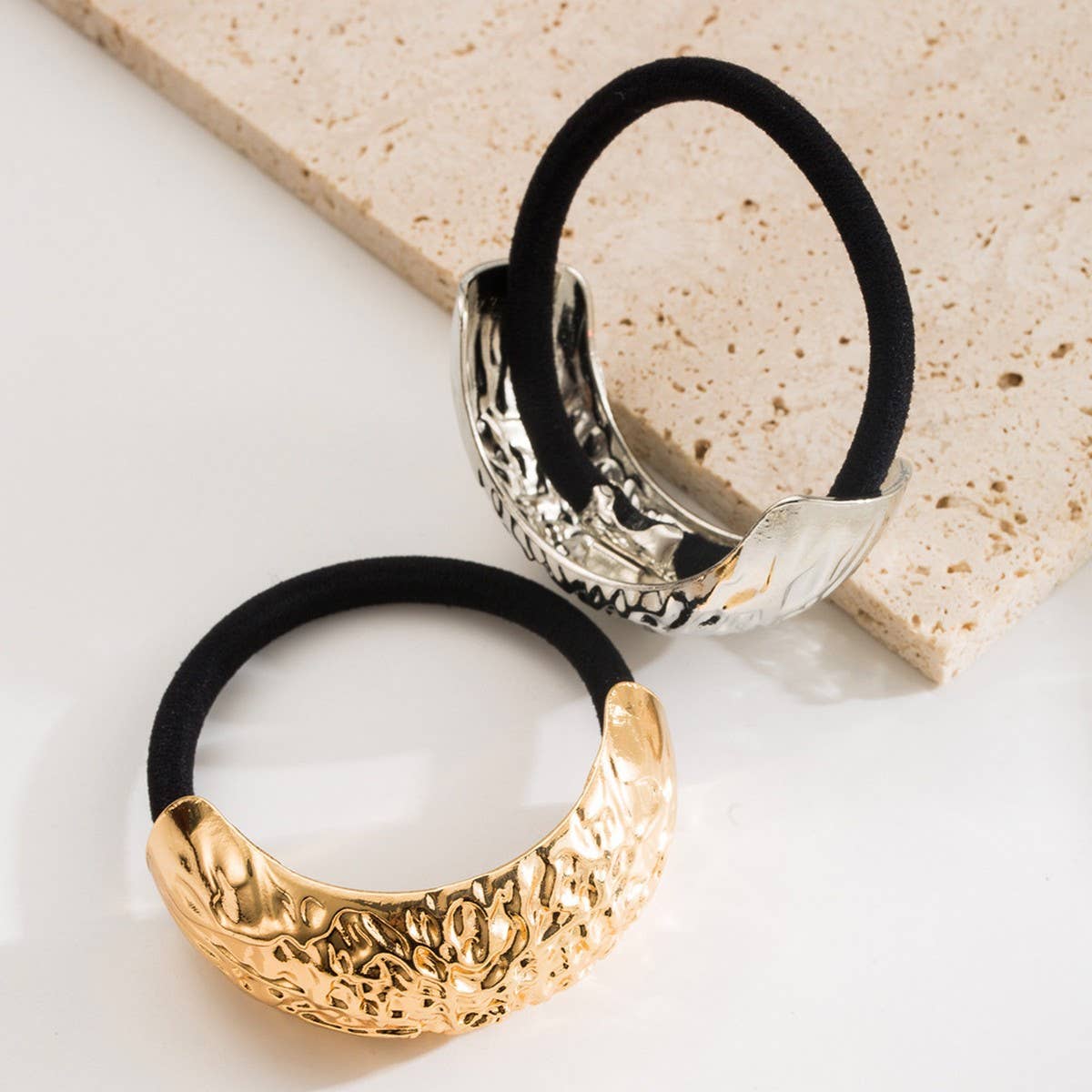 Minimalist Metal Tube Elastic Hair Tie Band