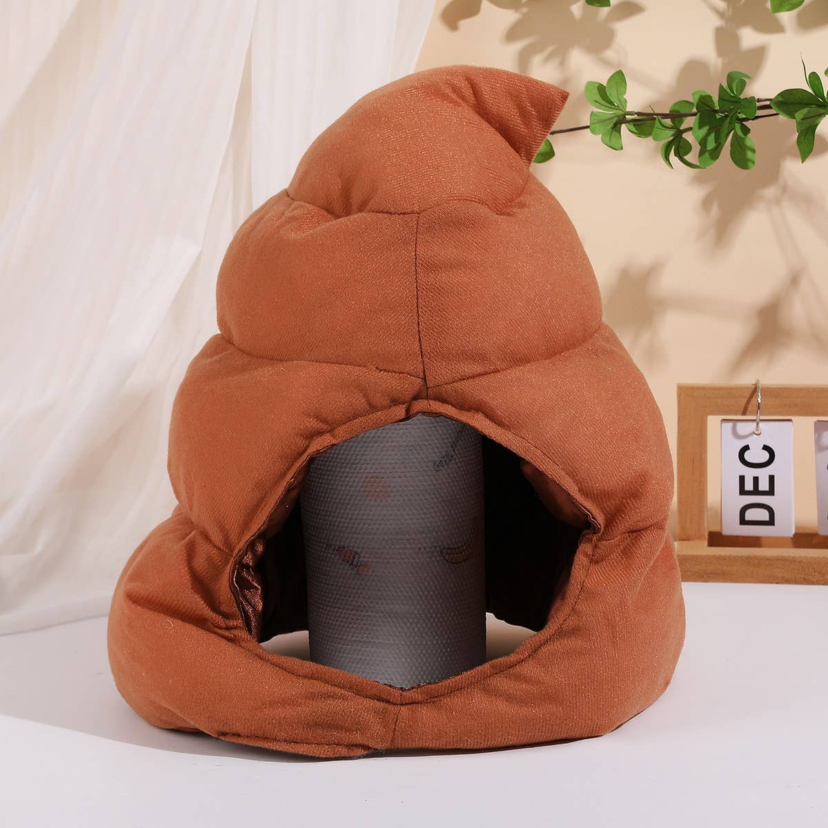 CWAH4046_POOP HEAD COVER CUTE FUNNY CARTOON POOP HAT