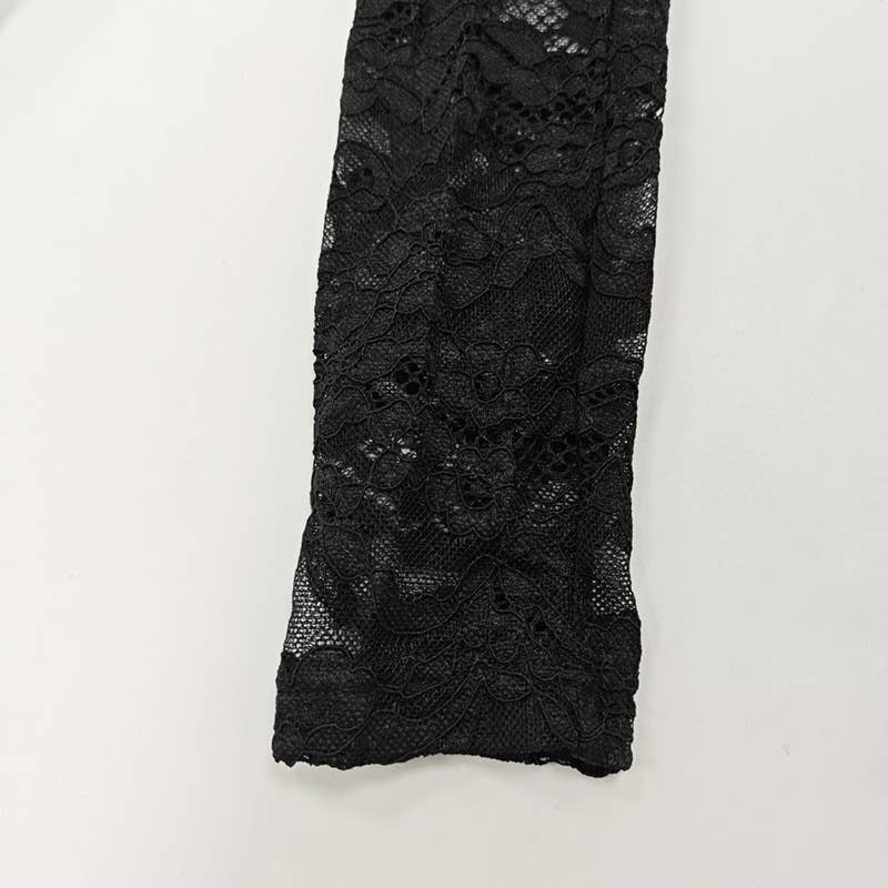 Lace patchwork see-through one-piece trousers