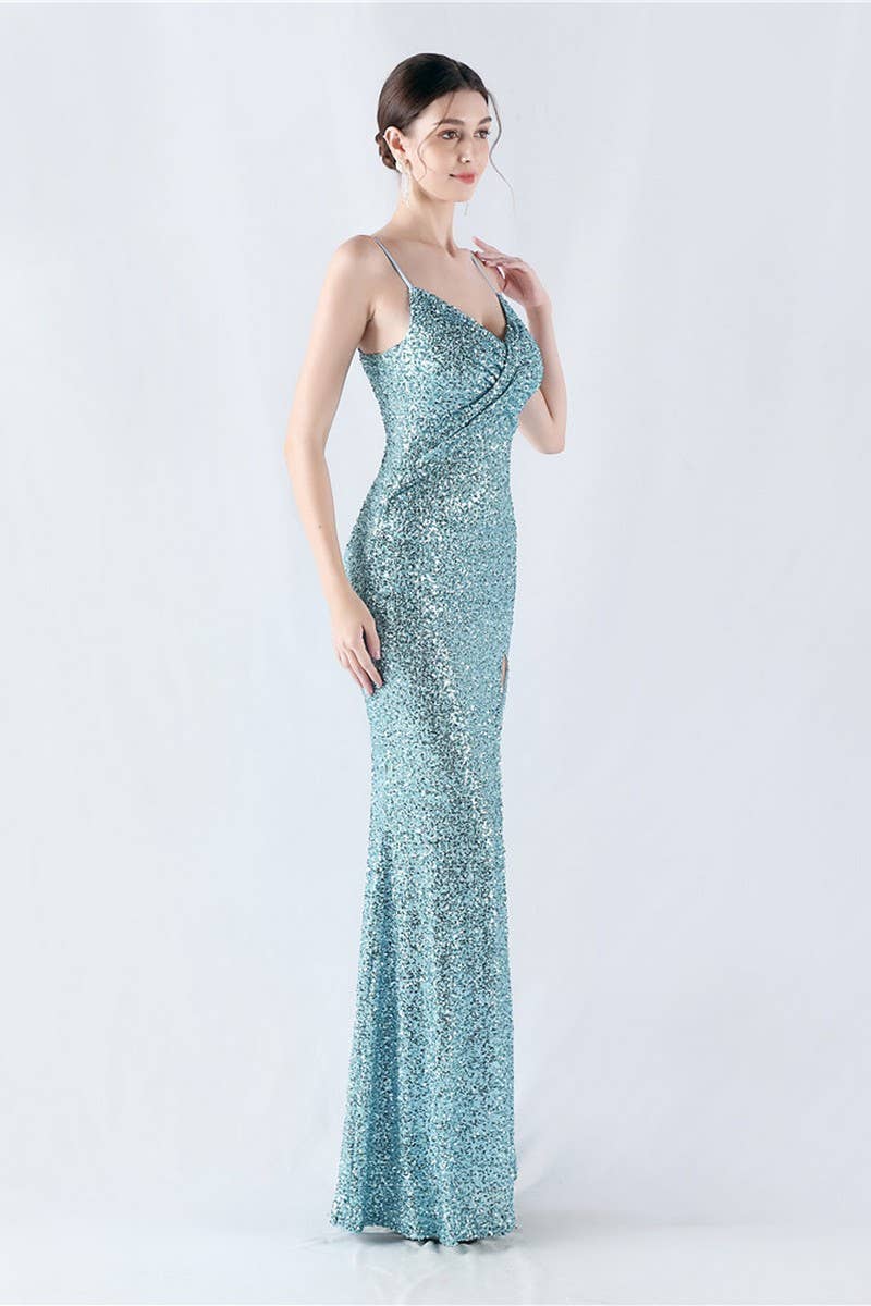 CWDMD4825_ELEGANT SEXY HIGH-SLIT SLING EVENING DRESS