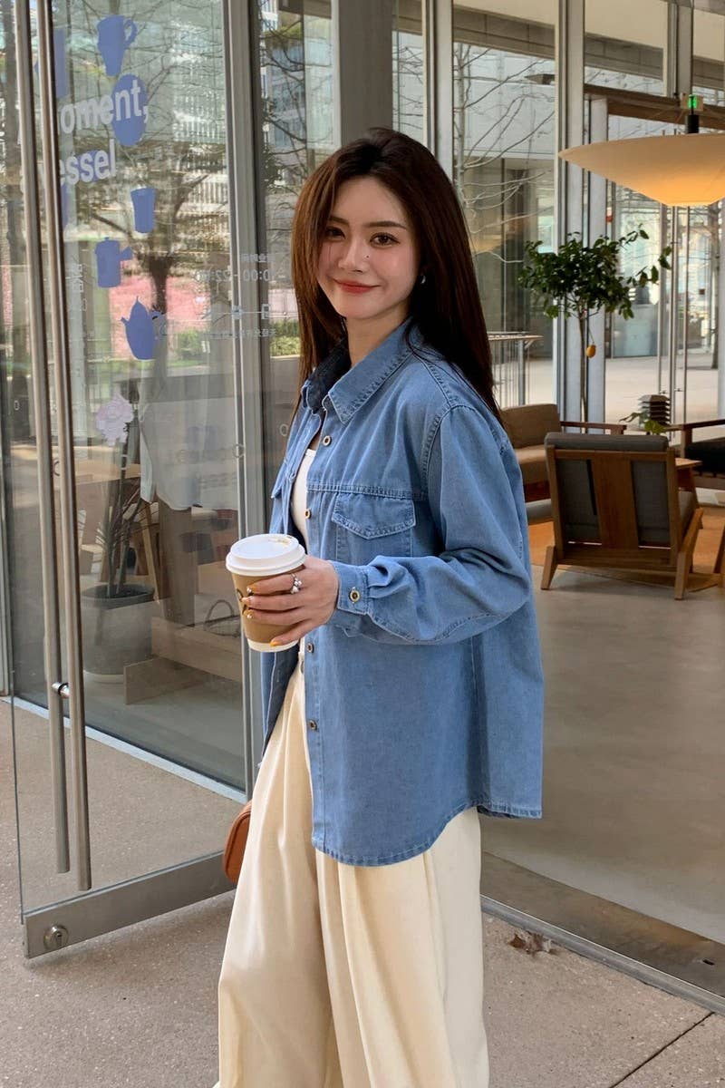 CWOBL00211_RETRO LONG-SLEEVED LAYERED LOOSE SHIRT