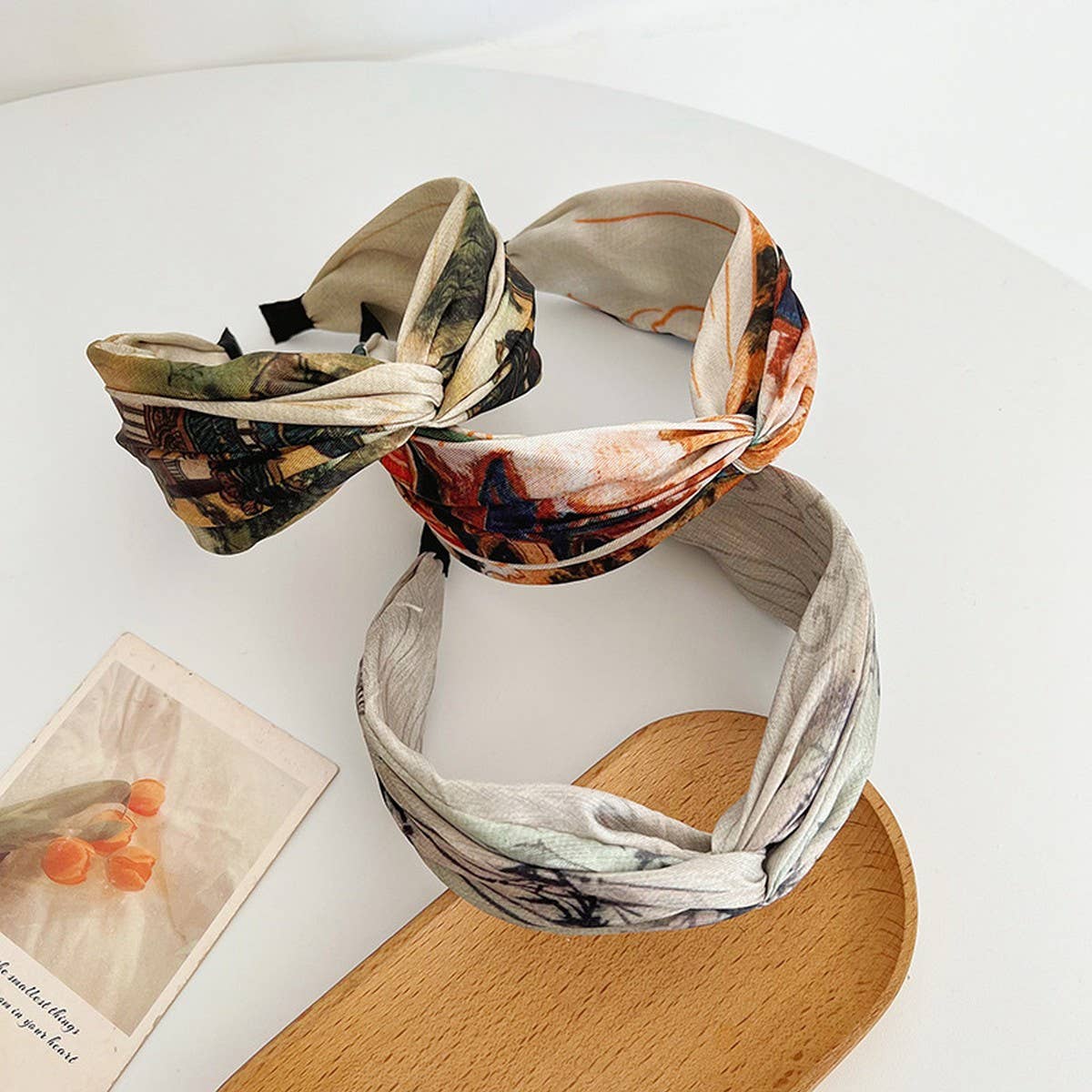 RETRO OIL PAINTING WIDE BORDER VERSATILE HEADBANDS_CWAHA1150