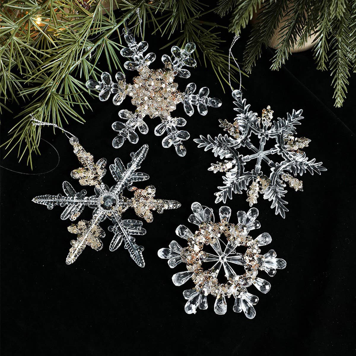 Clear Acrylic Ornament for Festive Christmas Decor